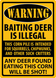 "Baiting Deer is Illegal" Tin Sign