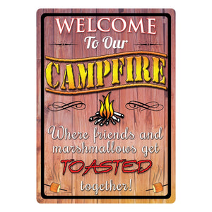 "Welcome to Our Campfire" Tin Sign