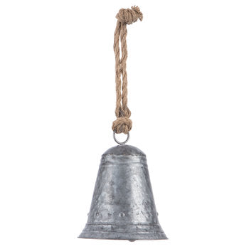 Galvanized Metal Bell with Rope