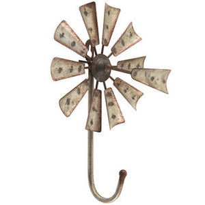 Windmill Metal Wall Decor With Hook
