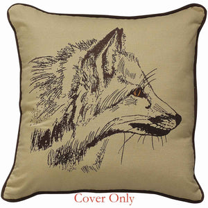 Embroidered Fox Accent Pillow Cover