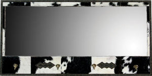 Cowhide Lodge Mirror with Hooks - 20" x 40"
