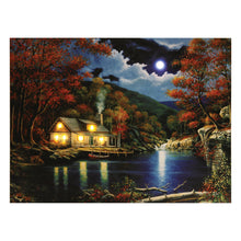 Load image into Gallery viewer, LED Art  - Cabin by Lake - 16&quot; x 12&quot;