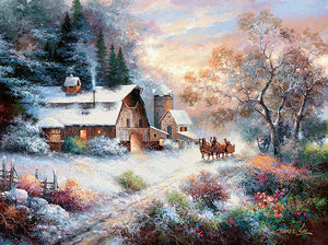 "Snowy Evening Outing" 1000 Pc  Jigsaw Puzzle