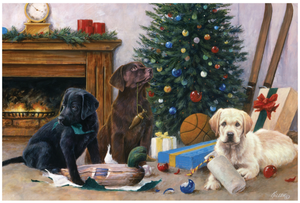 "Christmas Pups" LED Wall Art