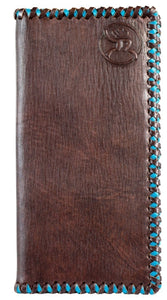 Hooey Roughy Signature Rodeo Wallet with Turquoise Stitch