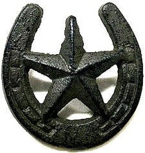 Load image into Gallery viewer, Cast Iron Horseshoe &amp; Star Drawer Pull