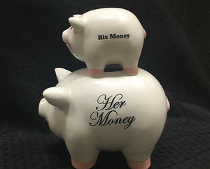 Ceramic His and Her Piggy Bank