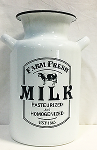 "Fresh Milk" Enamelware Can