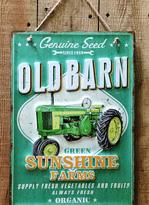 "Sunshine Farms - Old Barn"  Tin Sign