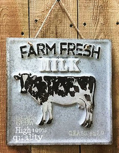 "Farm Fresh Milk"  Tin Sign