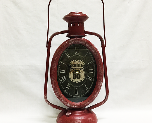 Metal Red Gas Lantern Clock