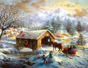 "Over the Covered Bridge" 1000 Pc  Jigsaw Puzzle