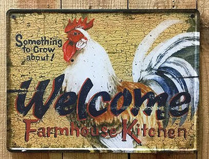 "Rooster Welcome"  Tin Sign