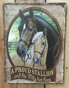 "Proud Stallion" Tin Sign
