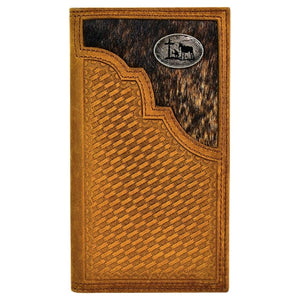 Justin Men's Rodeo Wallet with Hair-On and Praying Cowboy Concho