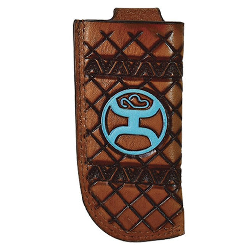 Hooey Signature Knife Sheath Tan with Crosshatch Tooling