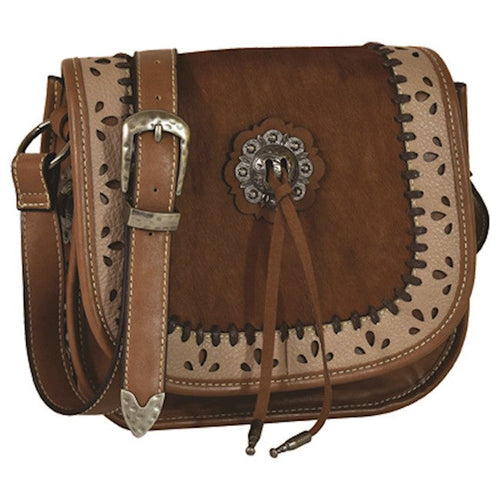 Justin Crossbody Purse with Hair-On and Concho