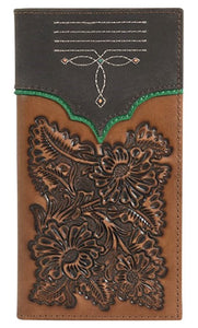 Justin Tooled Rodeo Wallet with Boot Stitching