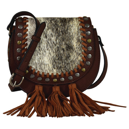 Tony Lama Ladies' Crossbody Cognac with Hair On