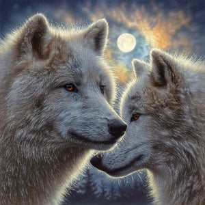 "Moonlight Mates" 500 Pc  Wolf Jigsaw Puzzle