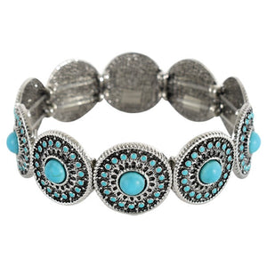 Justin Ladies' Bracelet with Turquoise Circular Charms