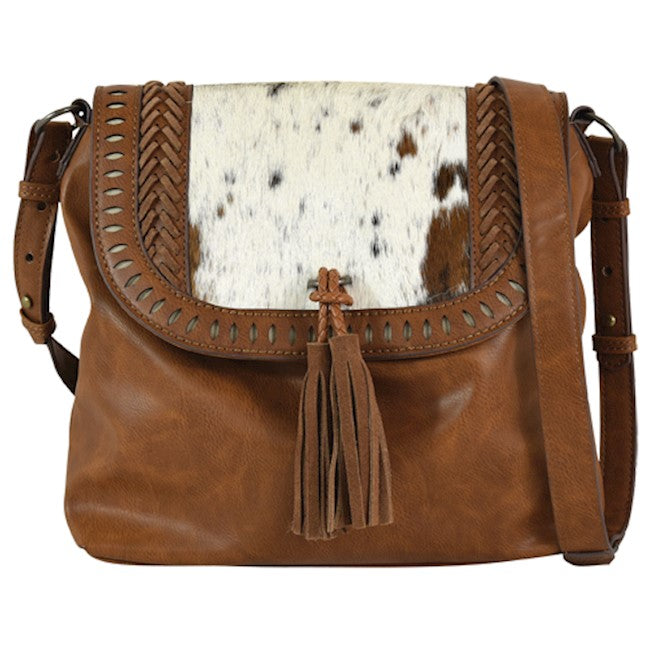 Ladies' Chestnut Hair-On Crossbody with Concealed Carry