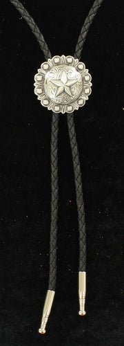 Western Round Bolo Tie with Star