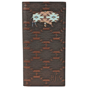 Buffalo Rodeo Wallet with Aztec Print