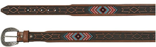 Men's Southwestern Tapered Belt with Needlepoint Inlay