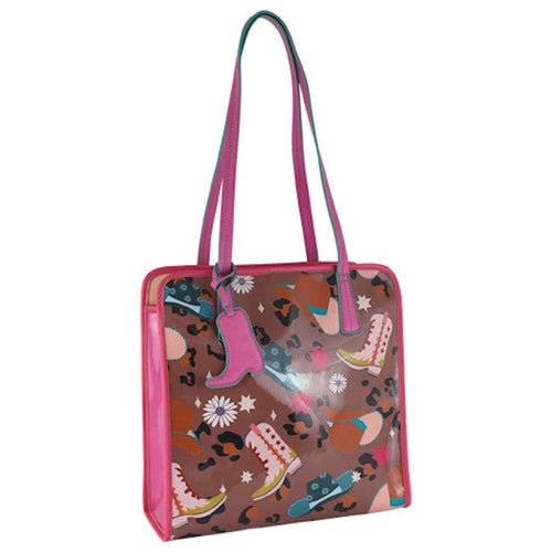 Western Jelly Tote with Vintage Hats & Boots