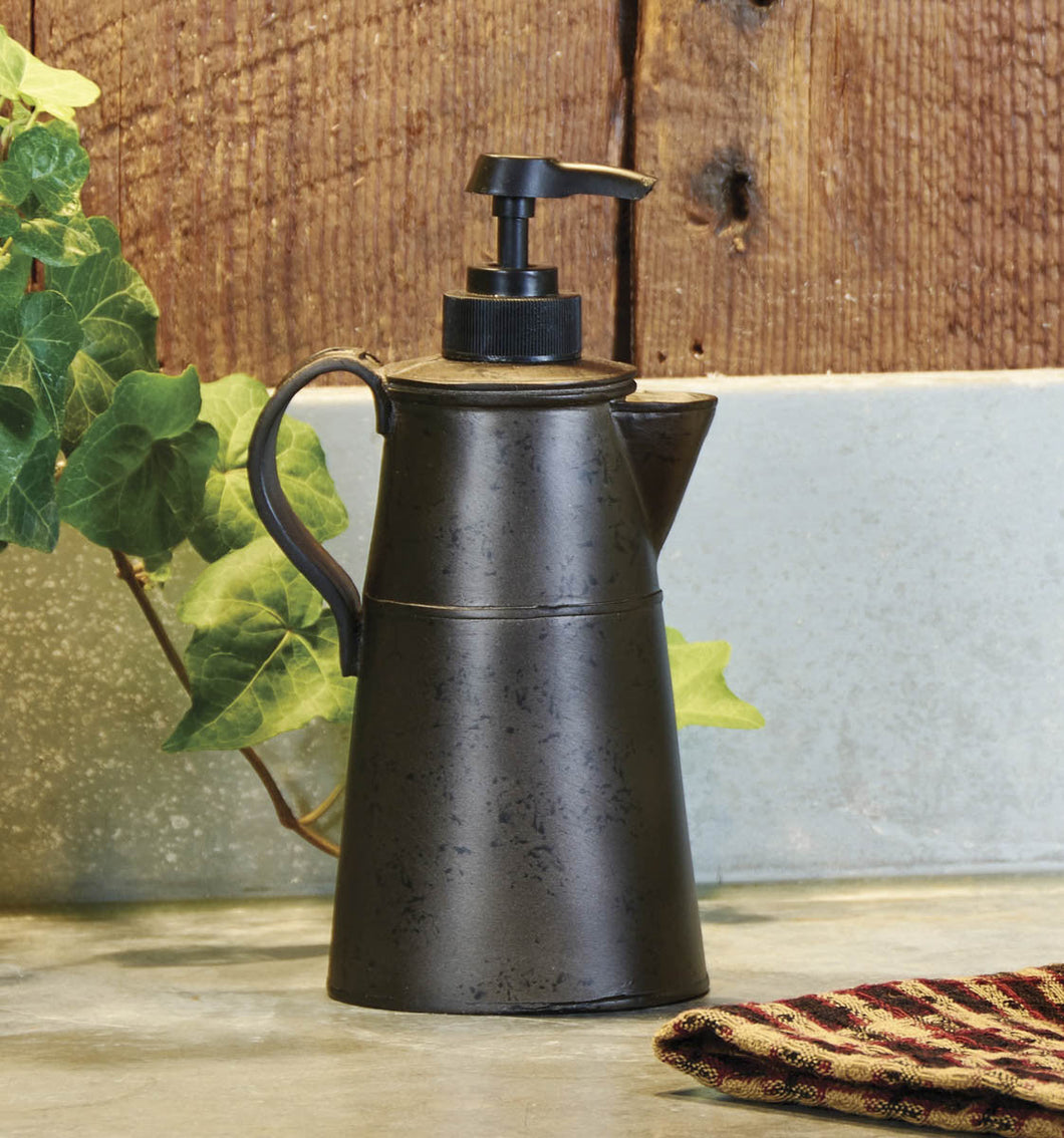 Tin Coffee Pot Soap/Liquid Dispenser