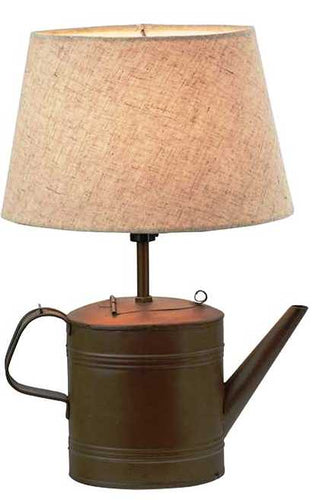 Early Tin Tea Kettle Lamp with Shade