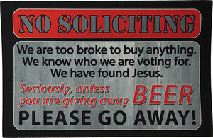 No Soliciting Door Mat