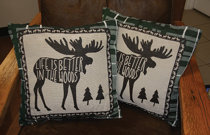 Moose Tapestry Pillow - 18