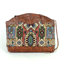 Load image into Gallery viewer, &quot;Bella Beau&quot; Tapestry Zip-Top Half Moon Tote