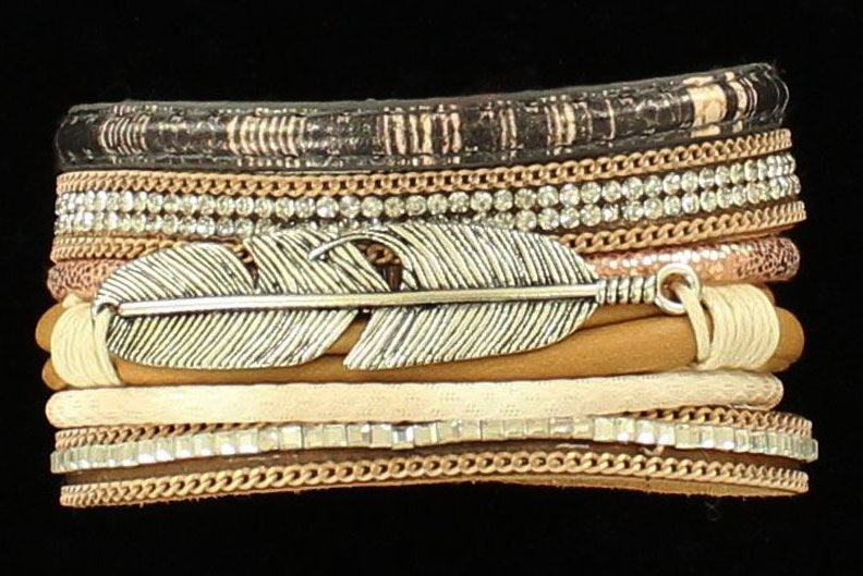 Multi-Strand Feather Bracelet