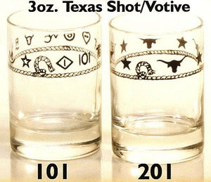 3 OZ. Western Shot/Votive Glasses - 4 Piece Set