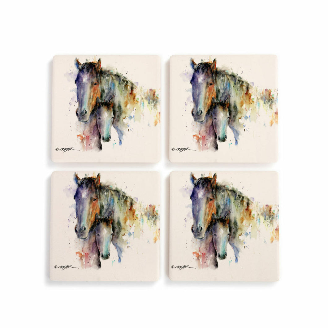 Horse Pair Coasters - Set of 4