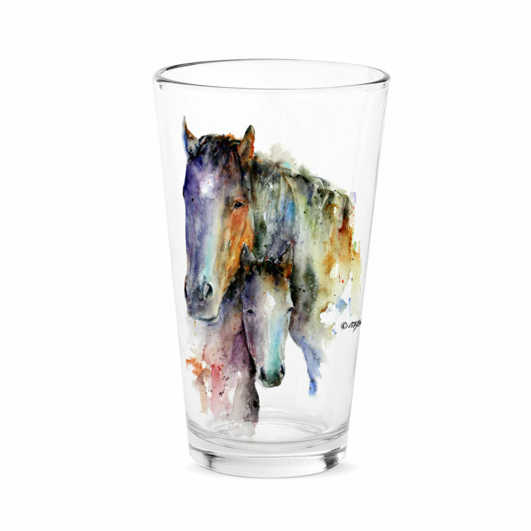 Horse Pair Pint Glass - Set of 4