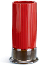 Load image into Gallery viewer, Shotgun Shell Tall Glossy Red 6 x 3 Ceramic Stoneware Ridged Snifter Glass