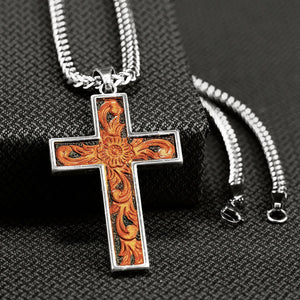 Men's Western Scrolled Cross Necklace