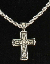 Twister Scrolled Cross Necklace