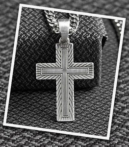 Men's Twister Gold & Silver Cross Necklace