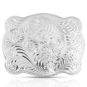 Scalloped Silver Buckle - Made in the USA
