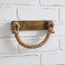 Load image into Gallery viewer, Antique Brass Toilet Paper Holder with Jute Rope