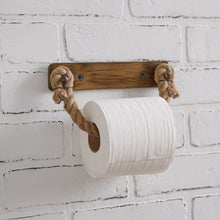 Load image into Gallery viewer, Antique Brass Toilet Paper Holder with Jute Rope