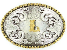Load image into Gallery viewer, Choose Your Initial Oval Belt Buckle