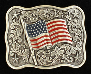 Nocona American Flag Belt Buckle