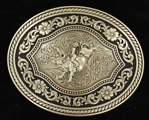 Bull Rider Men's Oval Belt Buckle